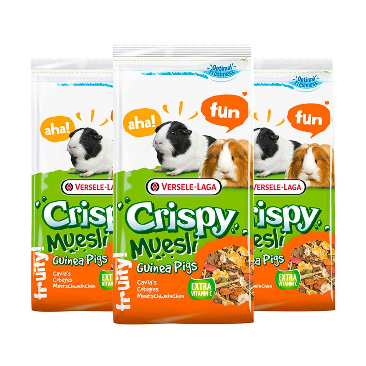 GENERICO - Pack X3 Alimento Versele Laga Crispy Muesli Cuy 400 gr