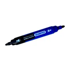 SELLOFFICE - Marcador de pizarra doble punta Negro y Azul
