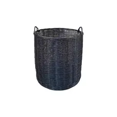 RUSTIC STYLE - Canasto de mimbre negro 49x40 cms