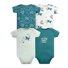 TEDMIMAK - SET 4 BODYS M/C BEBA MARIPOSAS AZULES