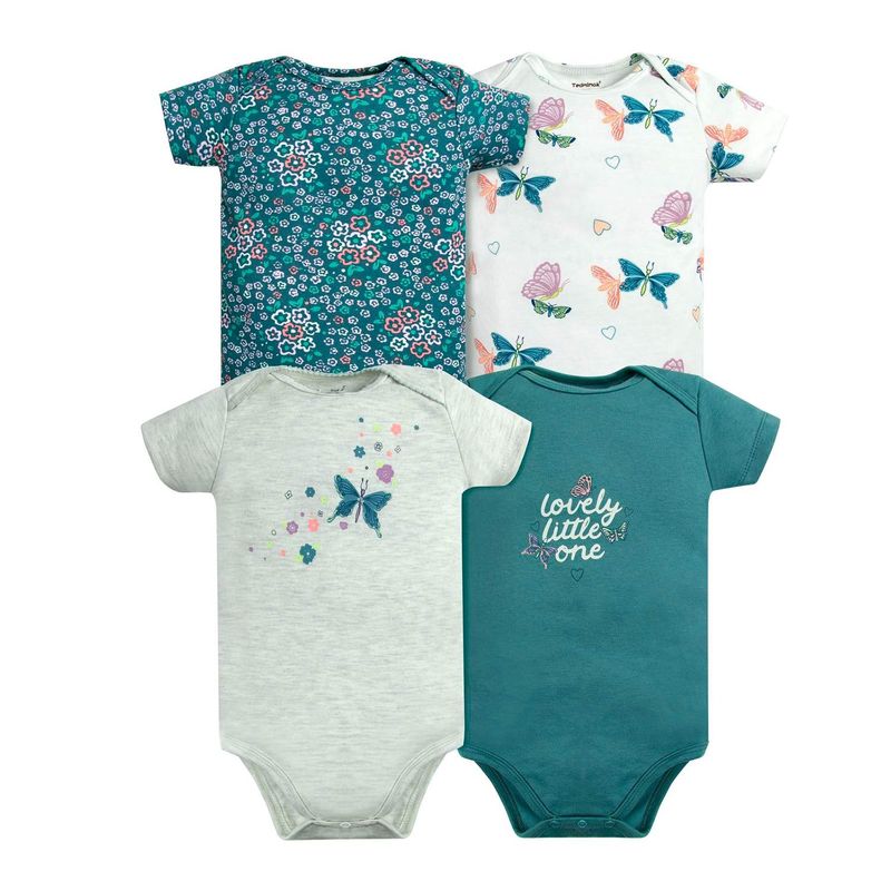 TEDMIMAK - SET 4 BODYS M/C BEBA MARIPOSAS AZULES