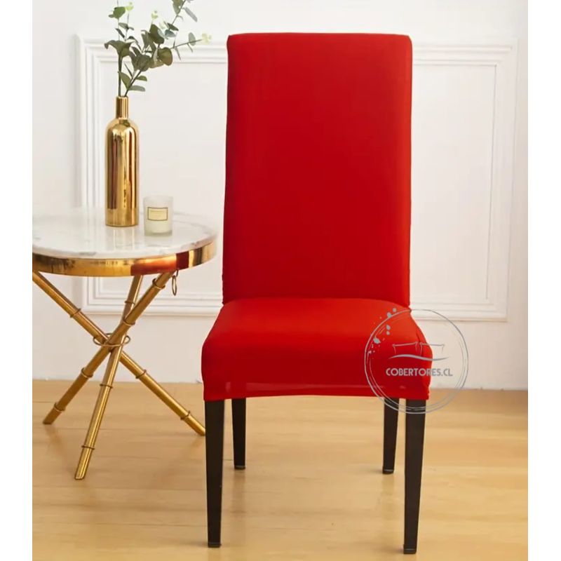 GENERICO - SET FUNDA DE SILLA ROJA 6 UNIDADES