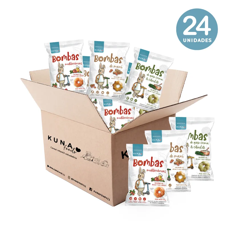 KUNA FOODS - Caja Surtida Bombas Soufflés de Maíz