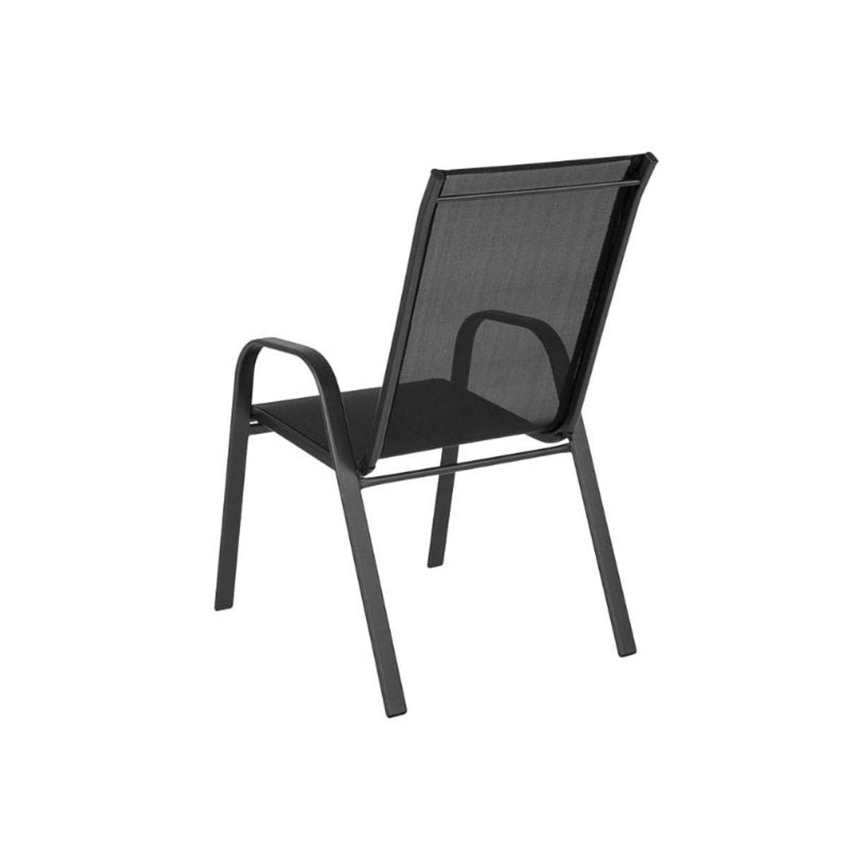 NECTAR - Silla Rinconada de Fierro y Malla Textileno Negro Exterior y Terraza