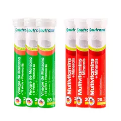 NUTRAZUL - Vinagre de Manzana - Té Verde + Multivitamínico - Pack 6 unidades