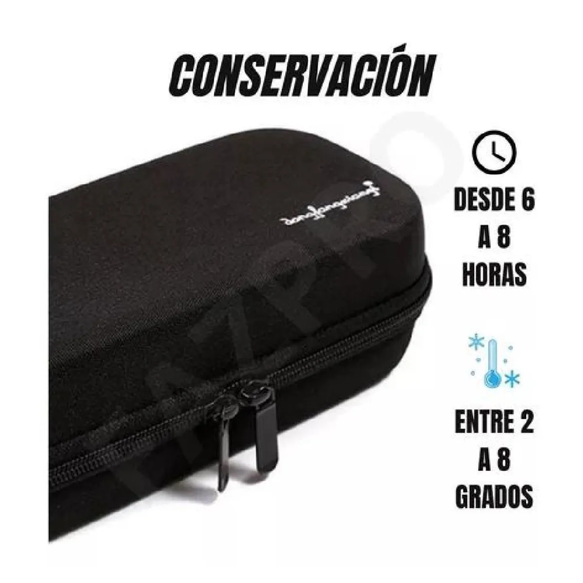 GENERICO - Bolso + Estuche Cooler Porta Insulina Diabéticos + 4 Hielos