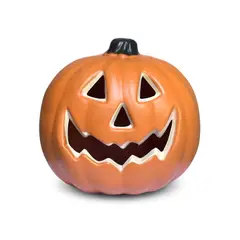 FRANK & MORTIS - Adorno Calabaza Giratoria Con Luz Led 15x14cm