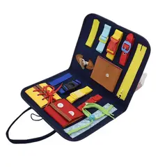 KIVARA - Tablero Sensorial Libro Bebe Desarrollo Cognitivo Azul