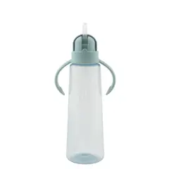 BEST HOUSE - Vaso Con Bombilla Y Asas 360 ml - Azul Claro