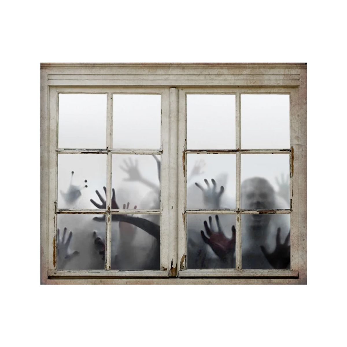 FRANK & MORTIS - Ventana Falsa Con Zombies 90x80cm Adorno halloween