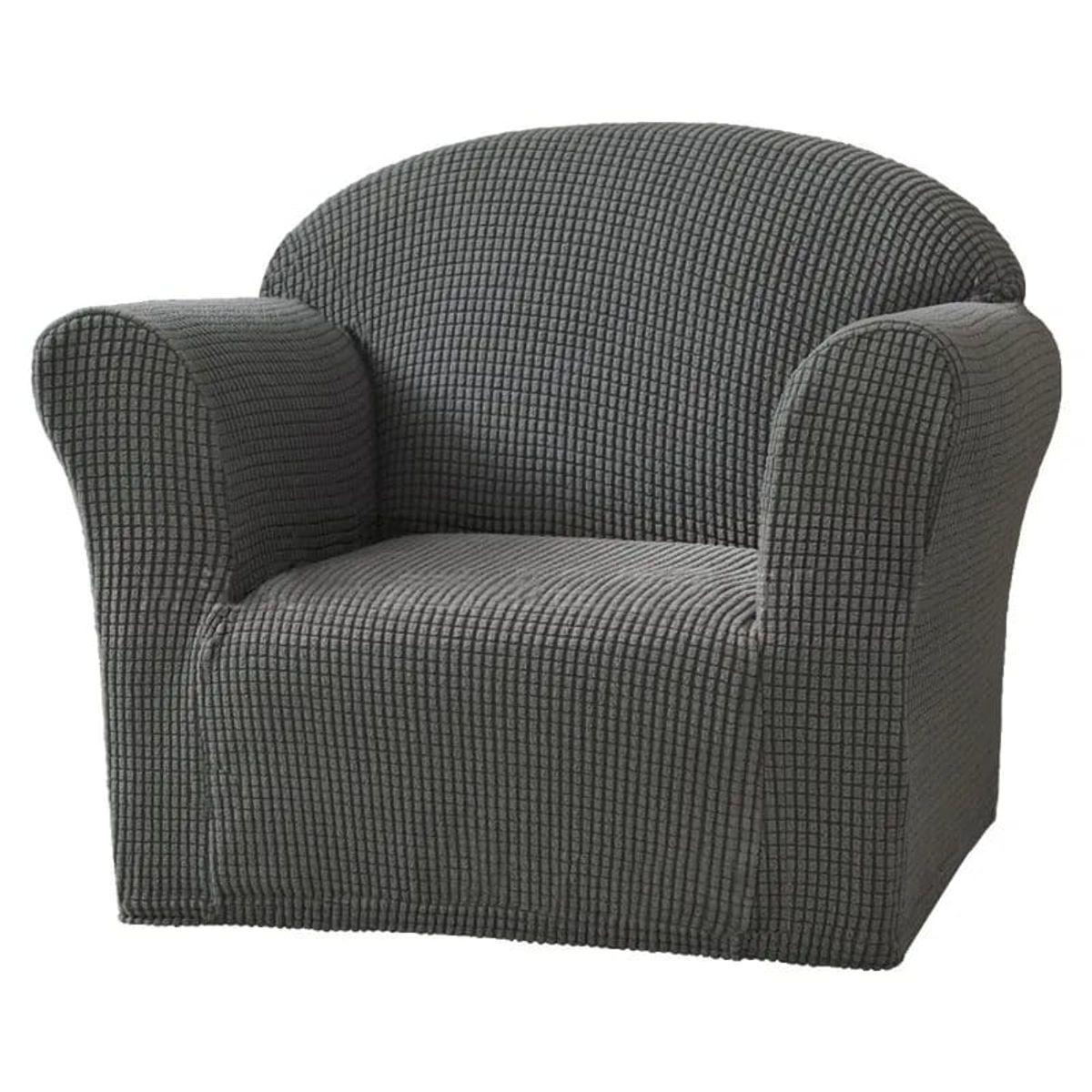 GENERICO - funda para sofá pequeño de 1 cuerpo tela cuadrille GRIS 90 A140 CM