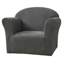 GENERICO - Funda para sofá pequeño de 1 cuerpo tela cuadrille GRIS 90 A140 CM