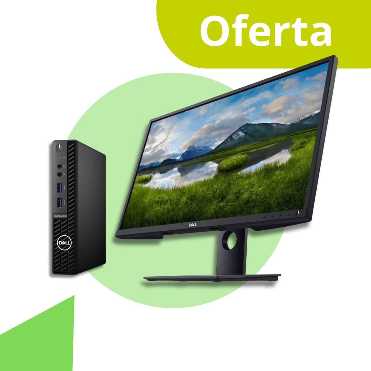 DELL - MicroPC Optiplex 3080M i3-10100T/ 8GB/ 256 GB SSD M2 / Monitor DELL E2420HS