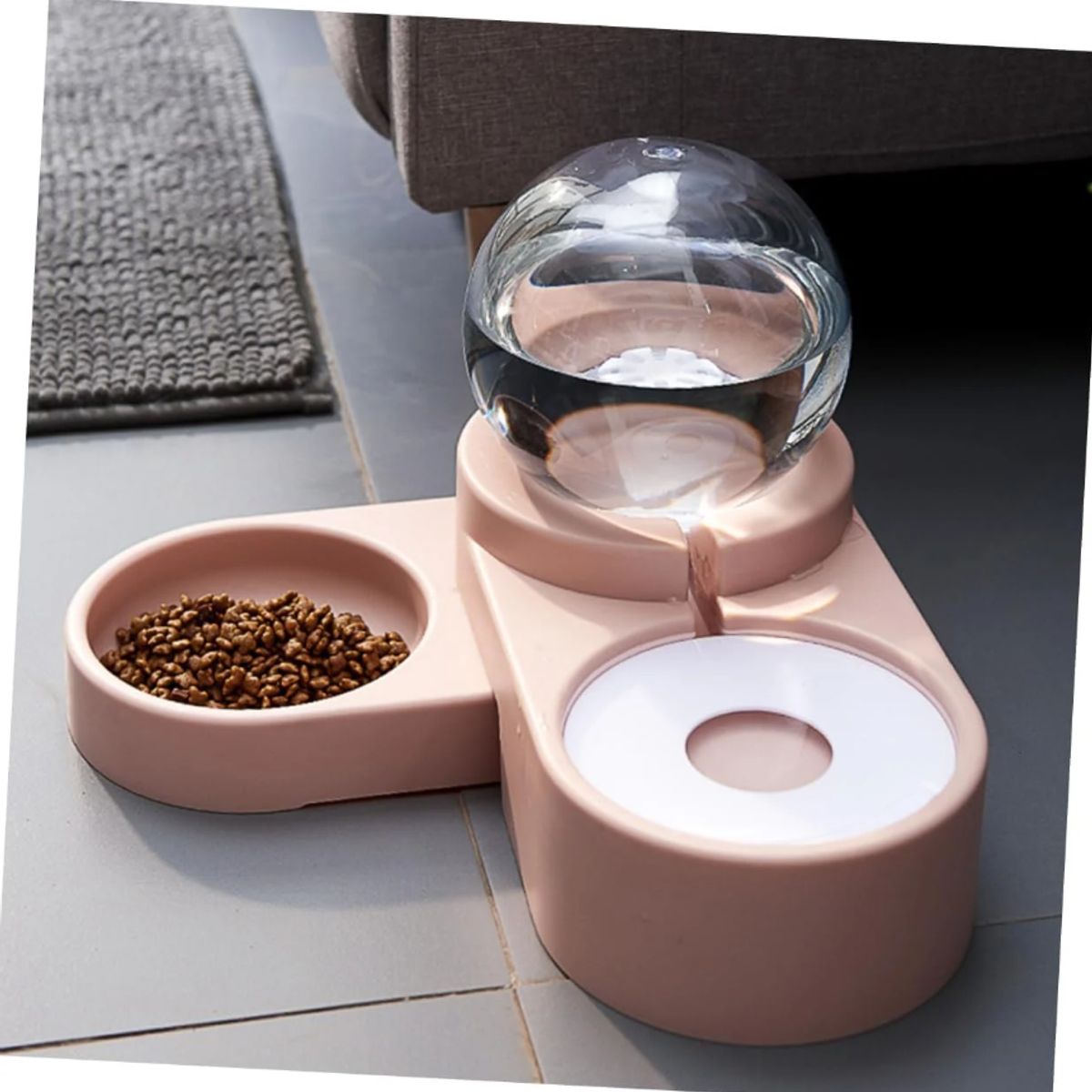 GENERICO - Bebedero Esfera Fuente de Agua y comida para Mascotas - Rosa