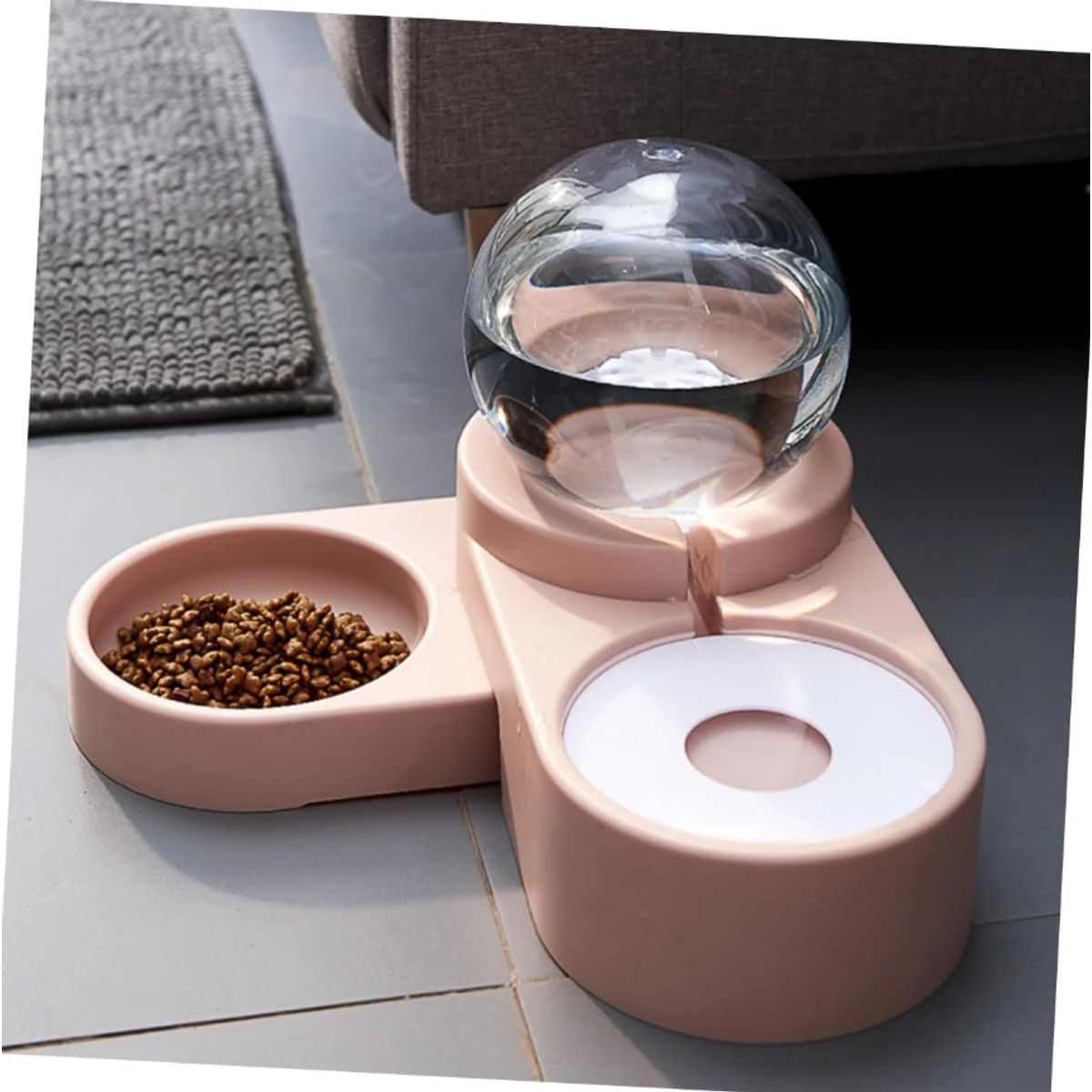 GENERICO - Bebedero Esfera Fuente de Agua y comida para Mascotas - Rosa