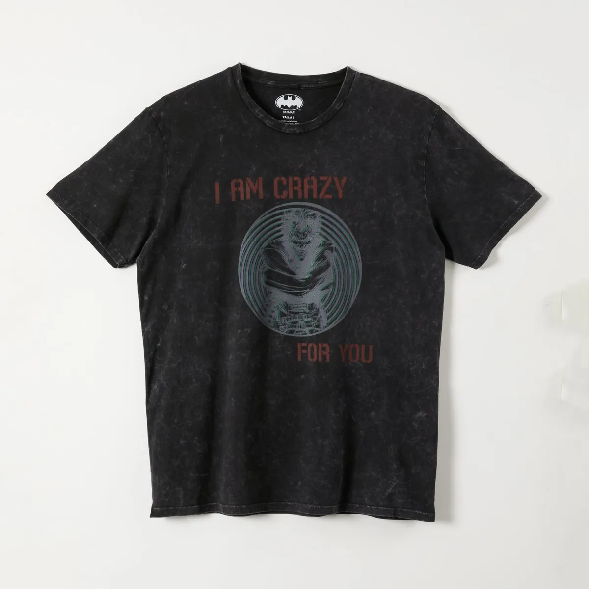 DC COMICS - Polera Manga Corta Hombre I am crazy Acero DC Comics