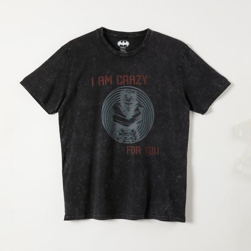 DC COMICS - Polera Manga Corta Hombre I am crazy Acero DC Comics