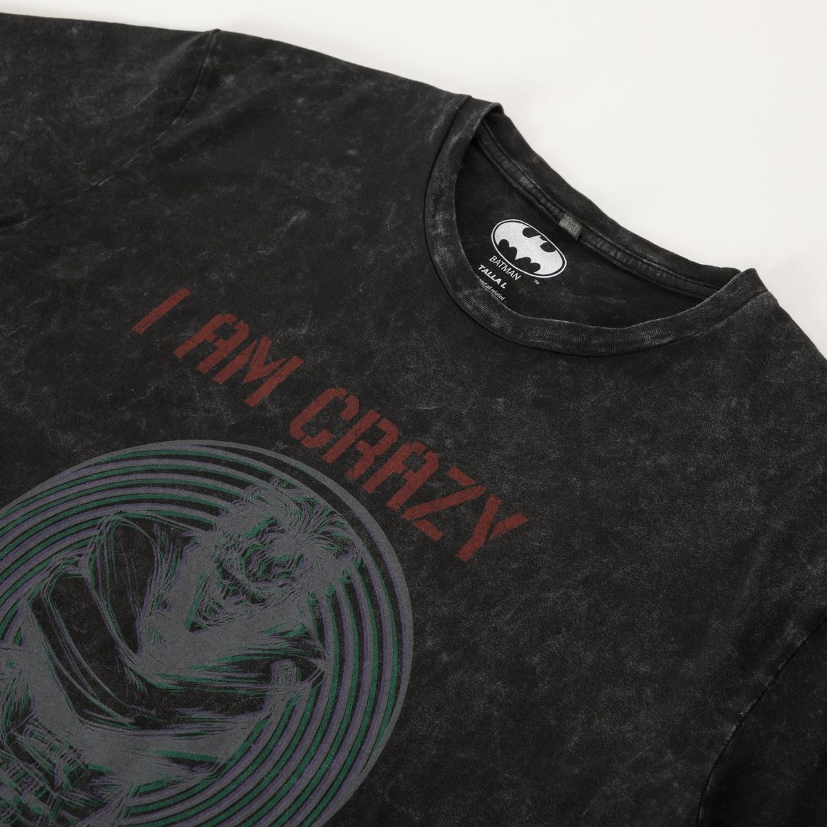 DC COMICS - Polera Manga Corta Hombre I am crazy Acero DC Comics