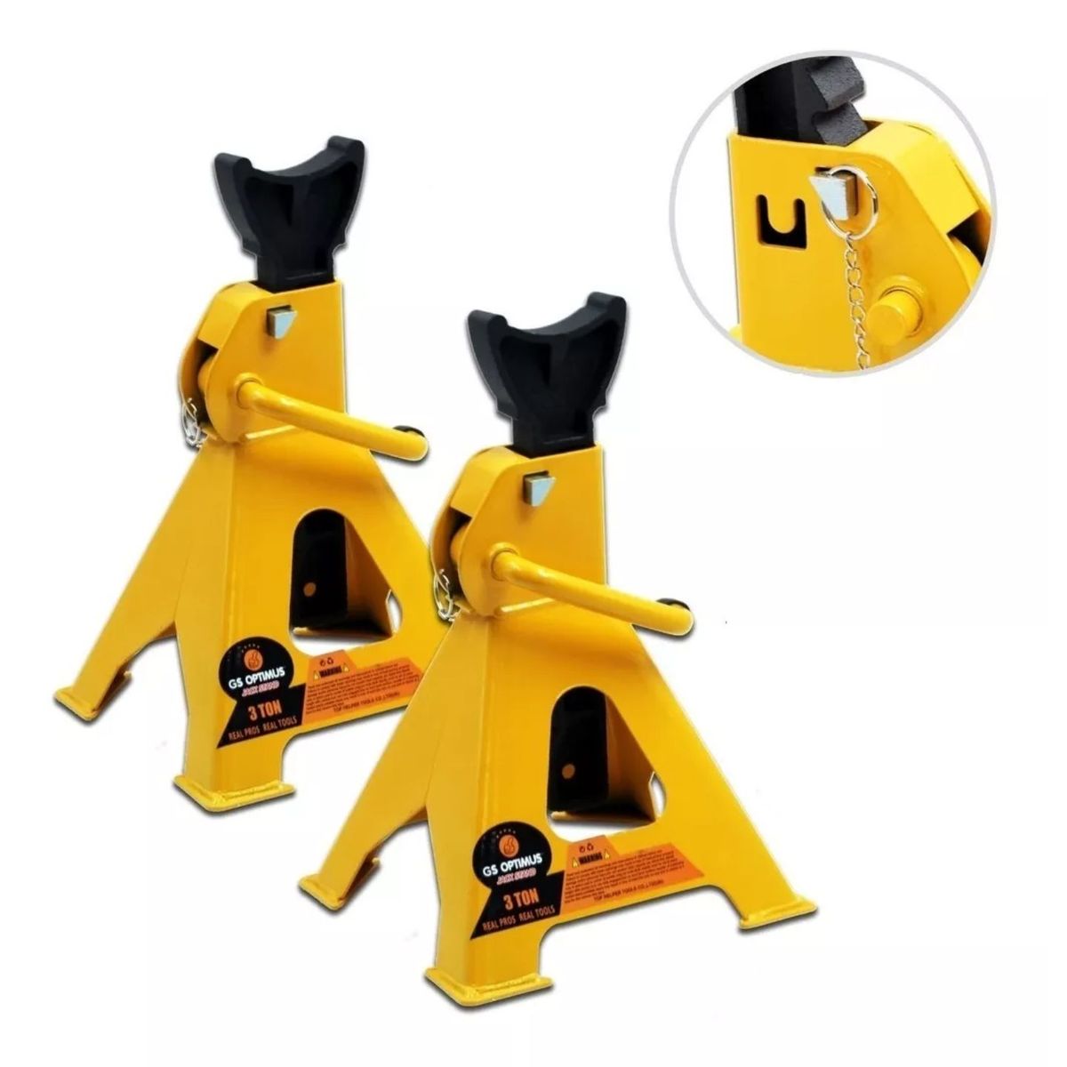 GENERICO - Banquillo Para Autos Caballete 3 Ton Con Seguro Gs Optimus