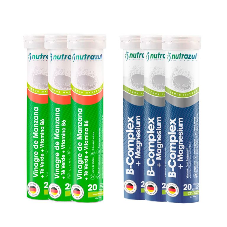 Vinagre de Manzana - Te Verde + B-Complex -Magnesio - Pack 6 unidades