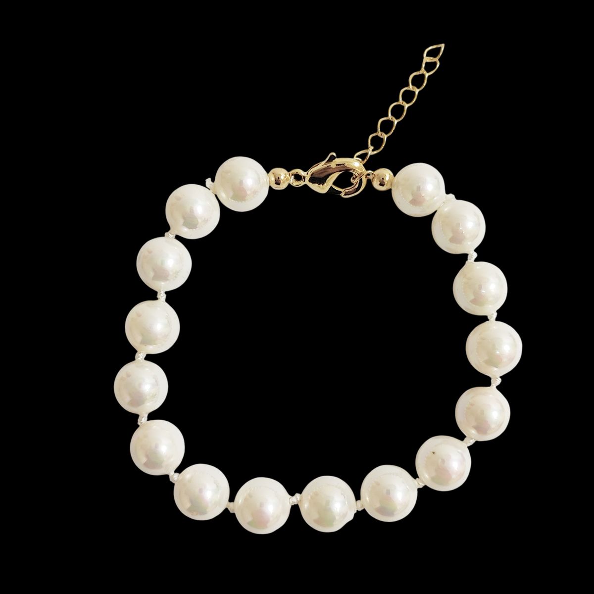 COGGIOLA - Pulsera Perlas Shellpearl 8mm Enchapado Oro 18K