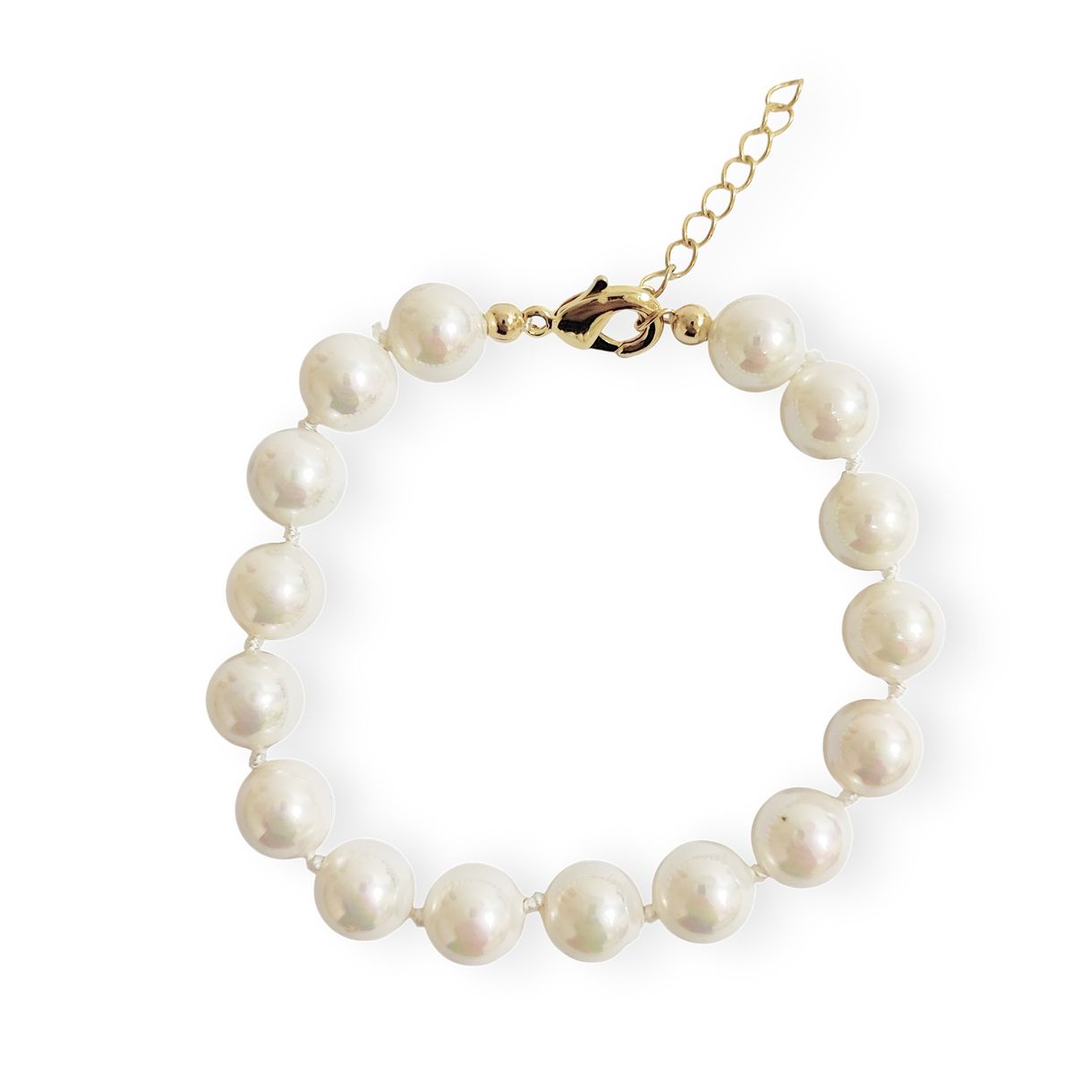COGGIOLA - Pulsera Perlas Shellpearl 8mm Enchapado Oro 18K