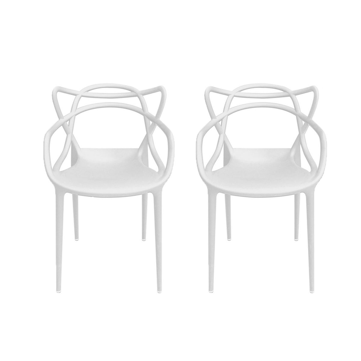GENERICO - Pack 2 Sillas Art Sidney Con Brazos Blanca