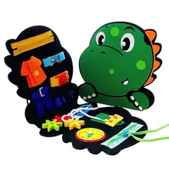 KIVARA - Tablero Sensorial Libro Bebe Desarrollo Sensorial Dinosaurio