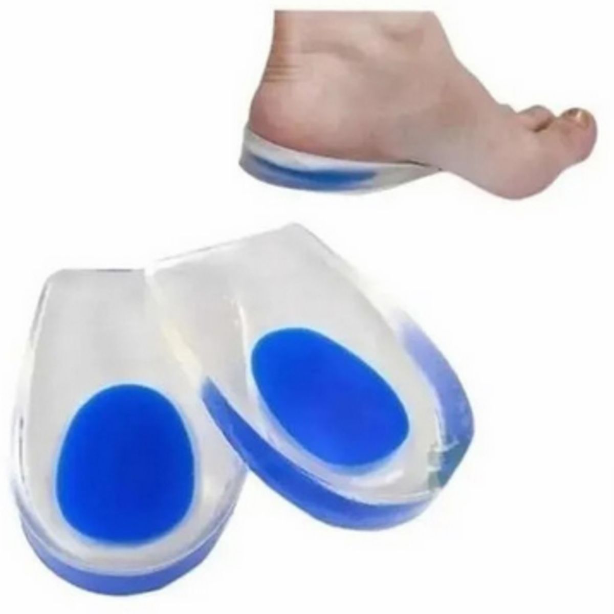 GENERICO - Par Plantillas Taloneras Gel Silicona Color Azul ( 2 Unidades)