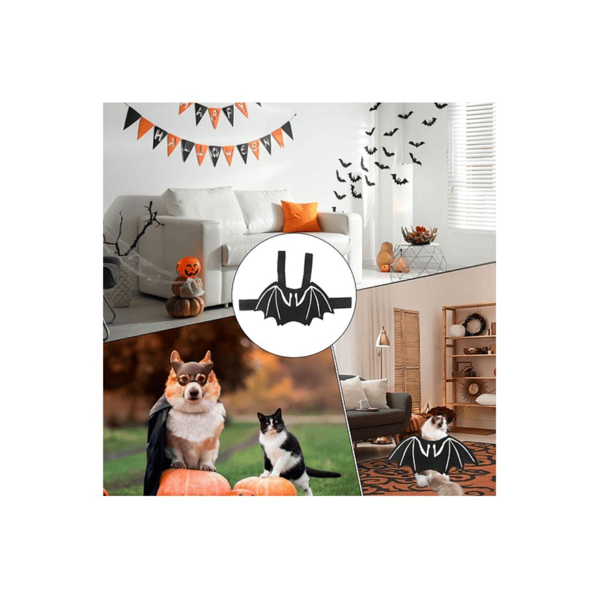 GENERICO - Disfraz Alas De Murcielago Para Gatosperos Halloween M