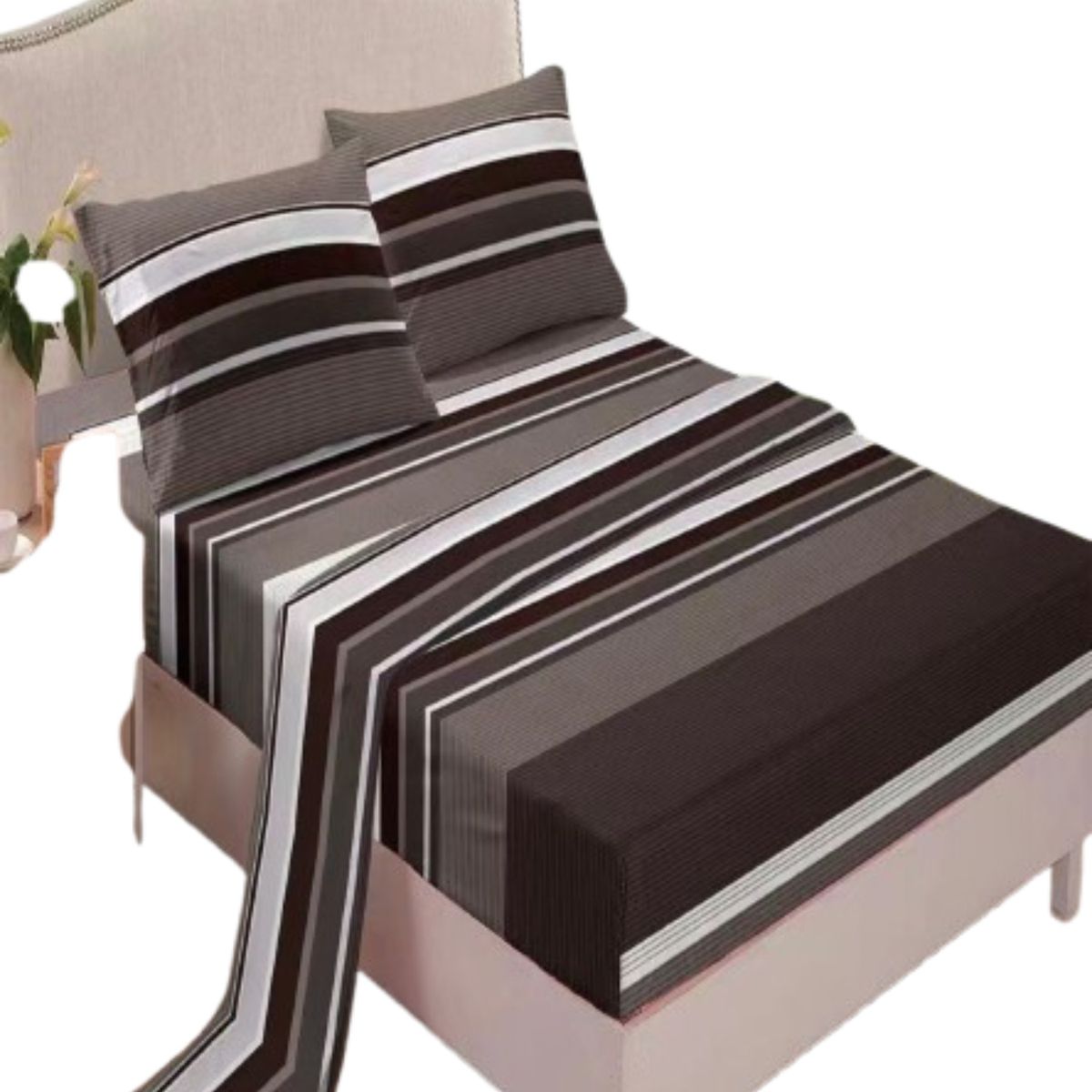 GENERICO - Juego Sábanas Algodón 2 Plazas Suaves 8O12