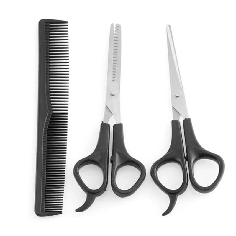 GENERICO - Set 2 tijeras corta pelo y 1 peineta peluqueria