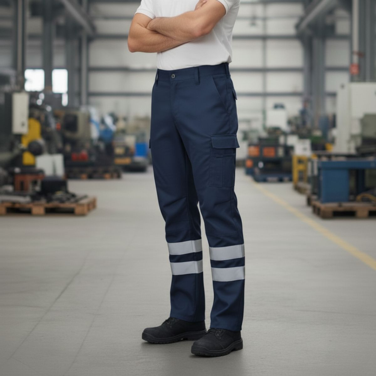 T-WORLD - Pantalón Cargo Gabardina Con Cinta Reflectante Hombre