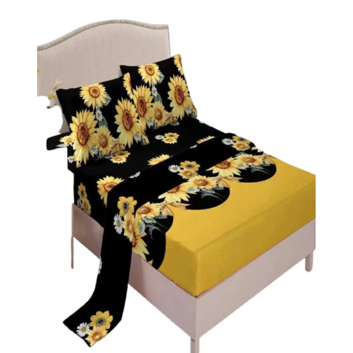 GENERICO - Juego Sábanas Algodón 2 Plazas Suaves 8O10