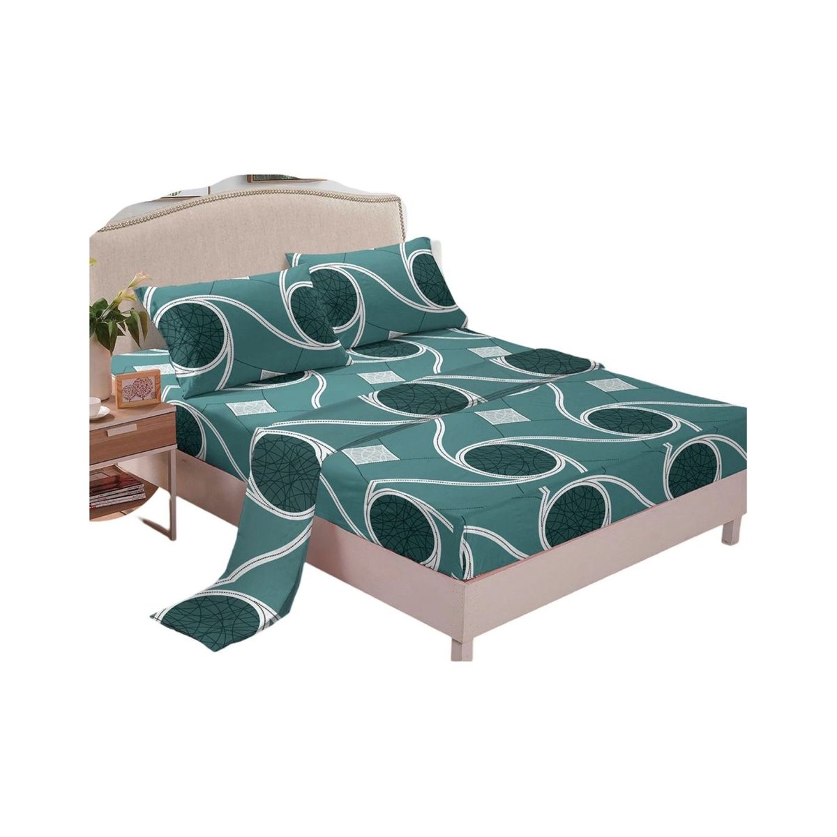 GENERICO - Juego Sábanas Algodón 2 Plazas Suaves 8O8