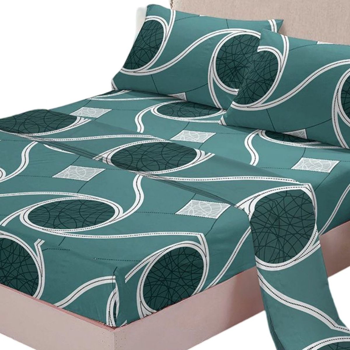 GENERICO - Juego Sábanas Algodón 2 Plazas Suaves 8O8