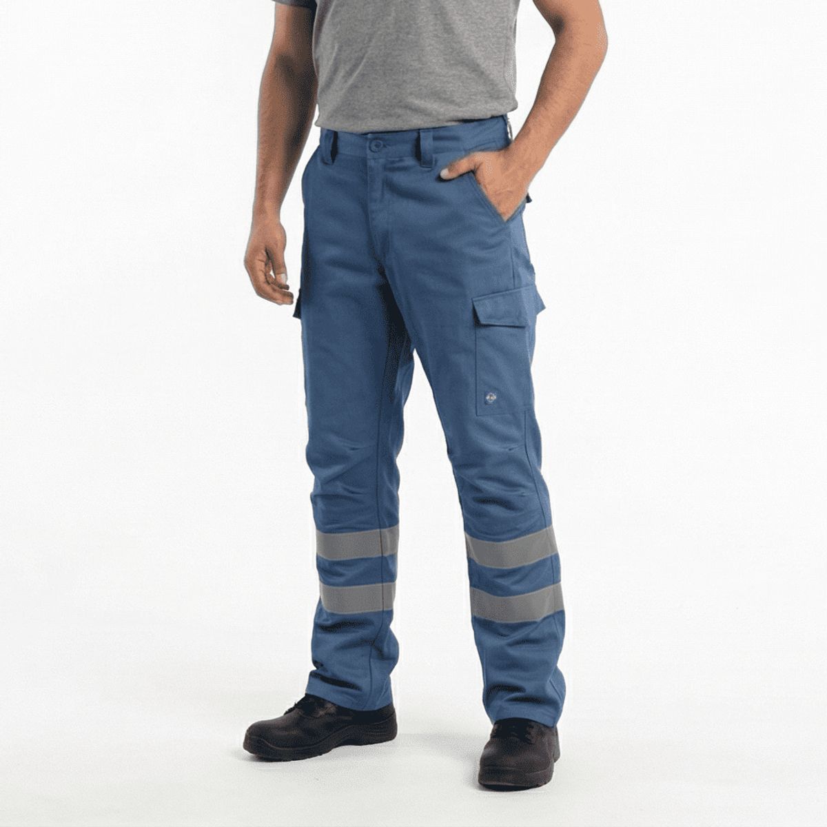 T-WORLD - Pantalón Cargo Gabardina Con Cinta Reflectante Hombre