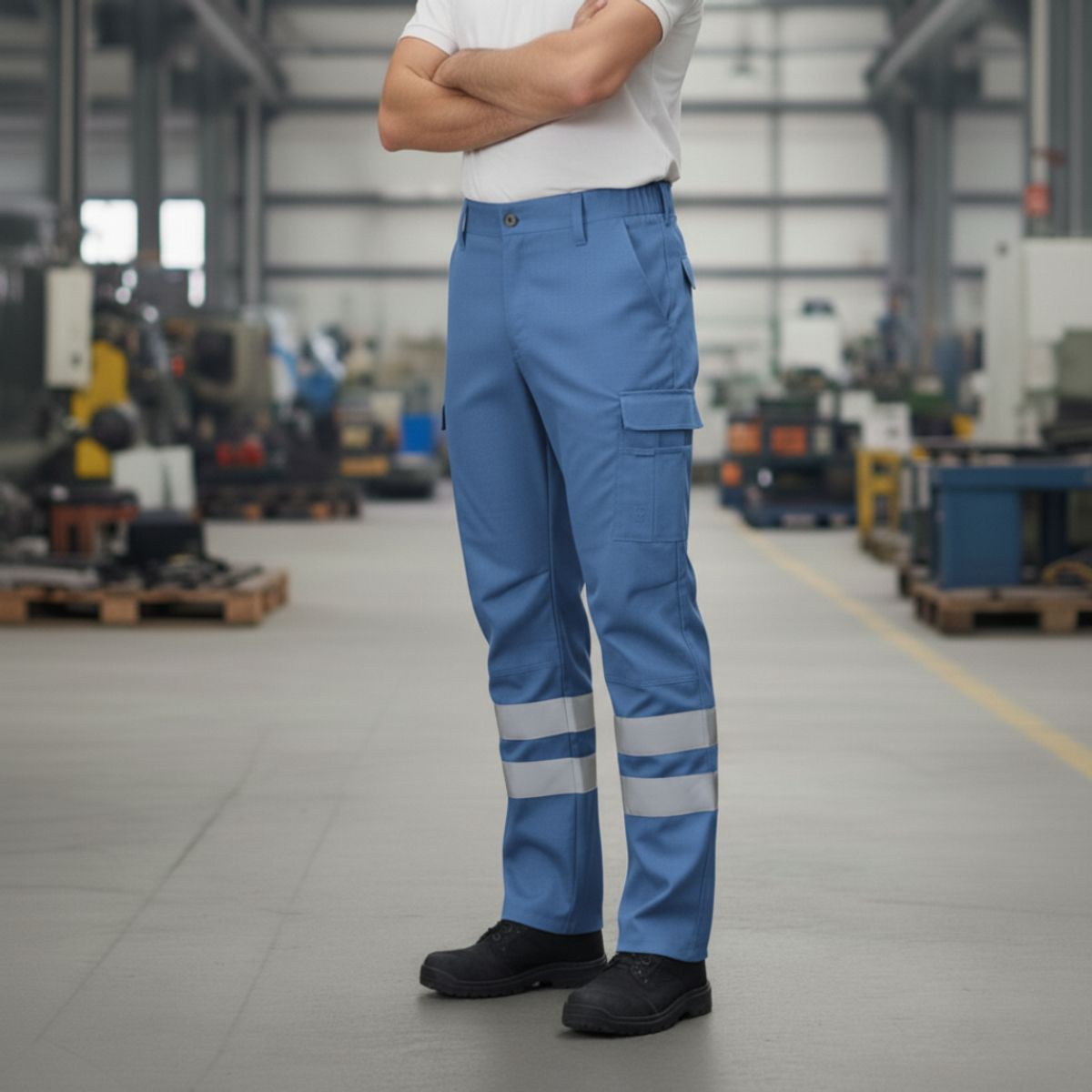 T-WORLD - Pantalón Cargo Gabardina Con Cinta Reflectante Hombre