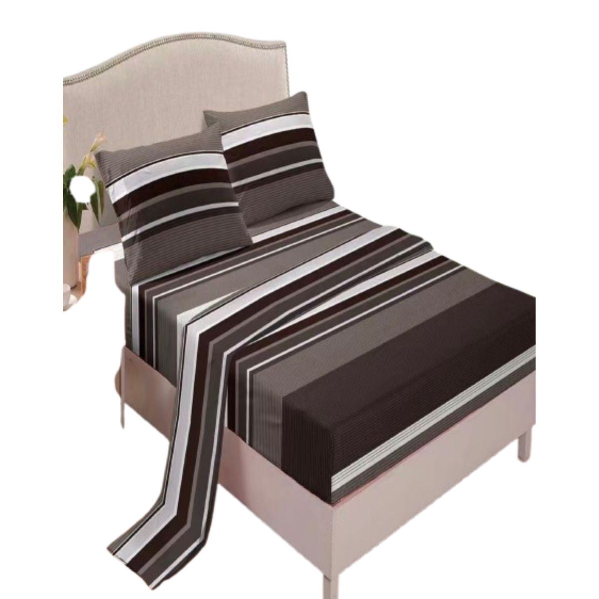 GENERICO - Juego Sábanas Algodón Plaza y Media Suaves 8O12