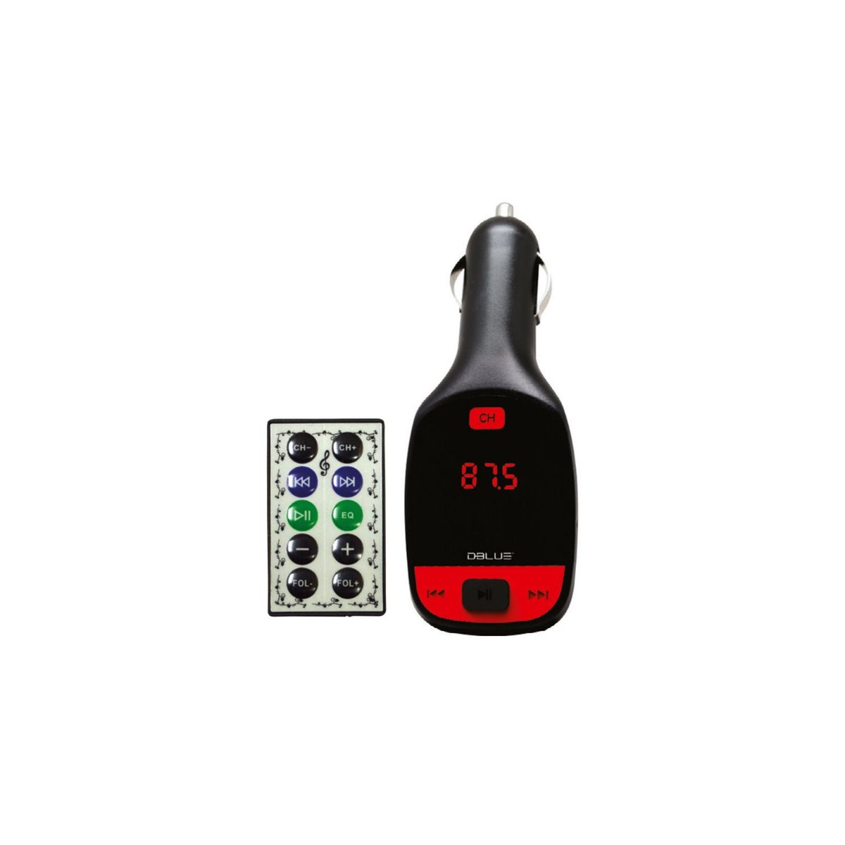 DBLUE - Transmisor Fm Auto Auxiliar Y Usb Auto Negro - SC