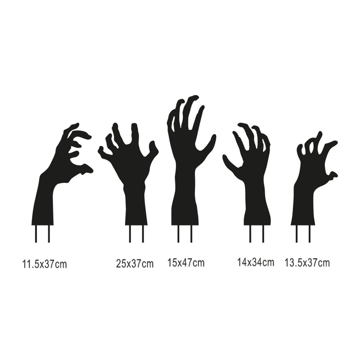 FRANK & MORTIS - Pack 5 Estacas De Metal Manos Zombies Adorno Halloween