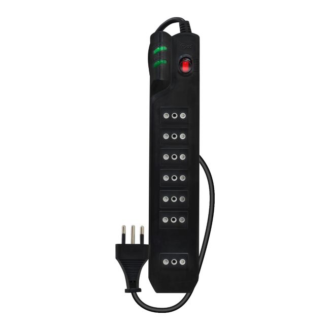 MLAB - ALARGADOR ELECT C PROTEC SOBREVOLTAJE 1400J 7 TOMAS 3 MTS MCL-07 Color Negro