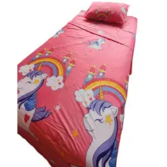 GENERICO - Sábanas Infantil Niña Plaza y Media + Funda Almohada 8O7