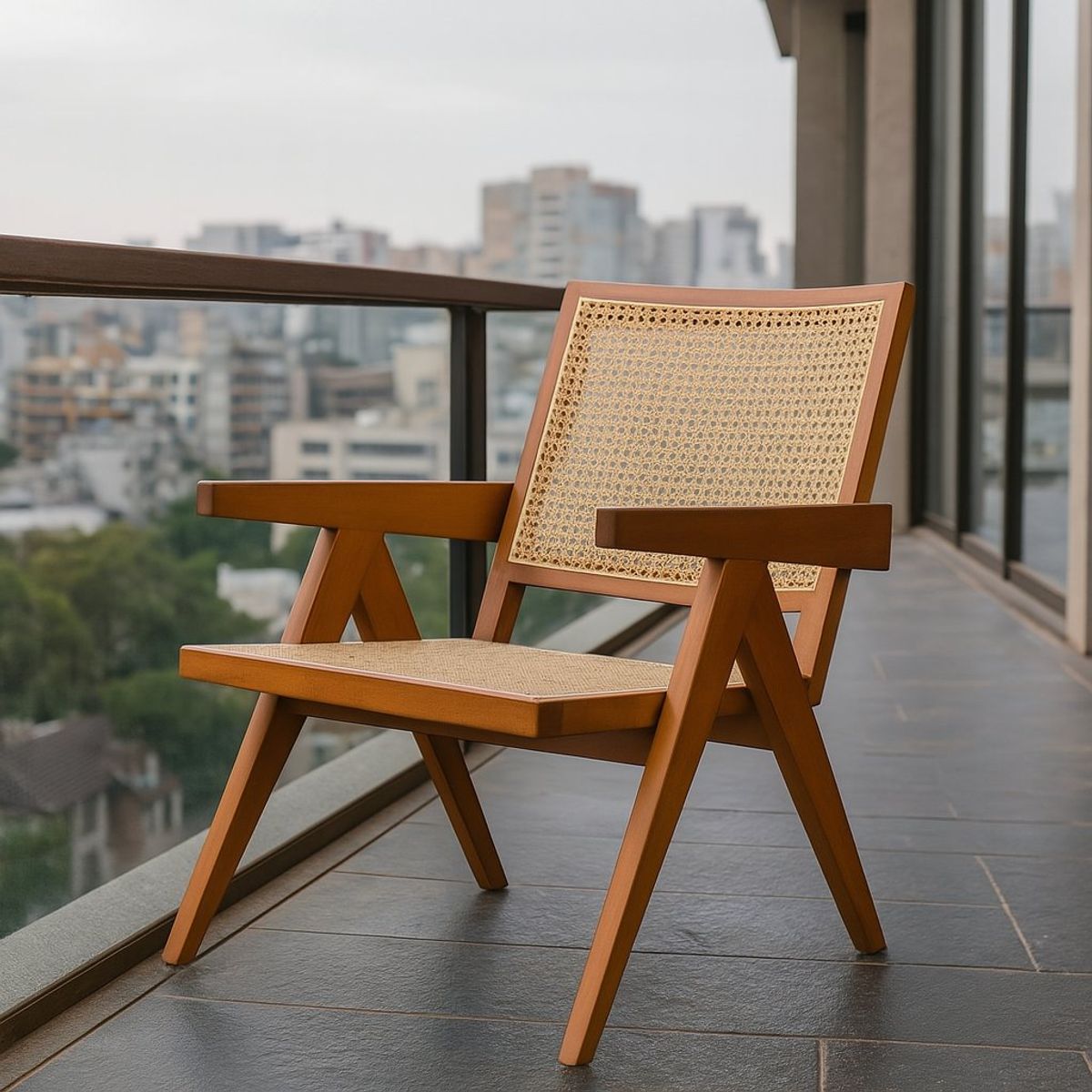 MEYA MUEBLES - Sitial Futra con brazos Cafe