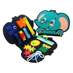 KIVARA - Tablero Sensorial Libro Bebe Desarrollo Sensorial Elefante