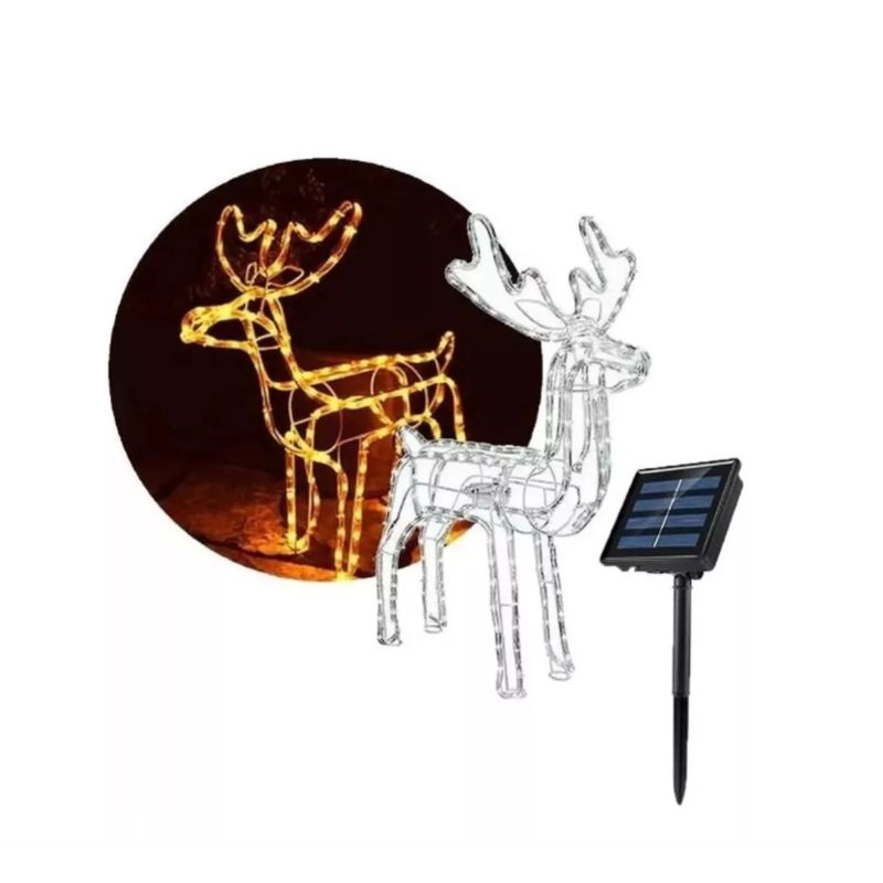 GENERICO - Reno Solar Fijo y Luz LED Amarillo 120CM