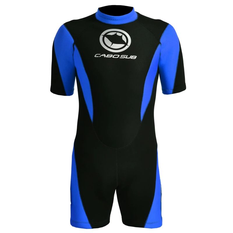 CABOSUB - Traje de Surf Corto Cabosub niños de 6 a 8 años de edad Azul