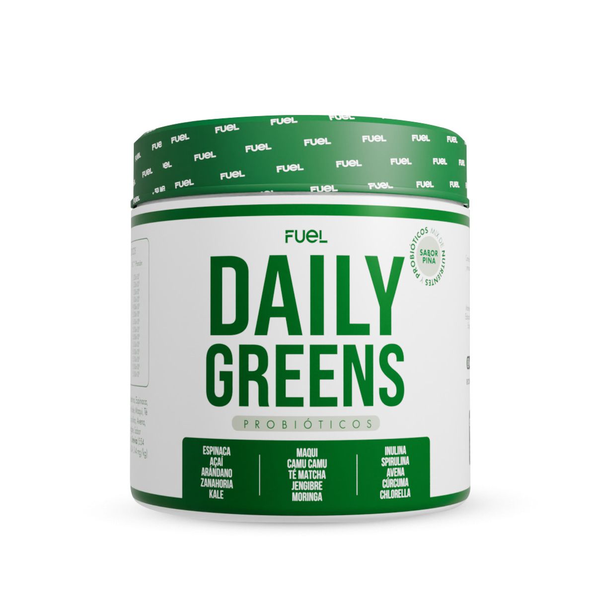 FUEL NUTRITION - Daily Greens Detox + 14 Cepas De Probióticos Sabor Piña- Fuel