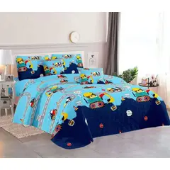 GENERICO - Cobertor Quilts de Verano Niño 1,5 plaza - Azul Constructor