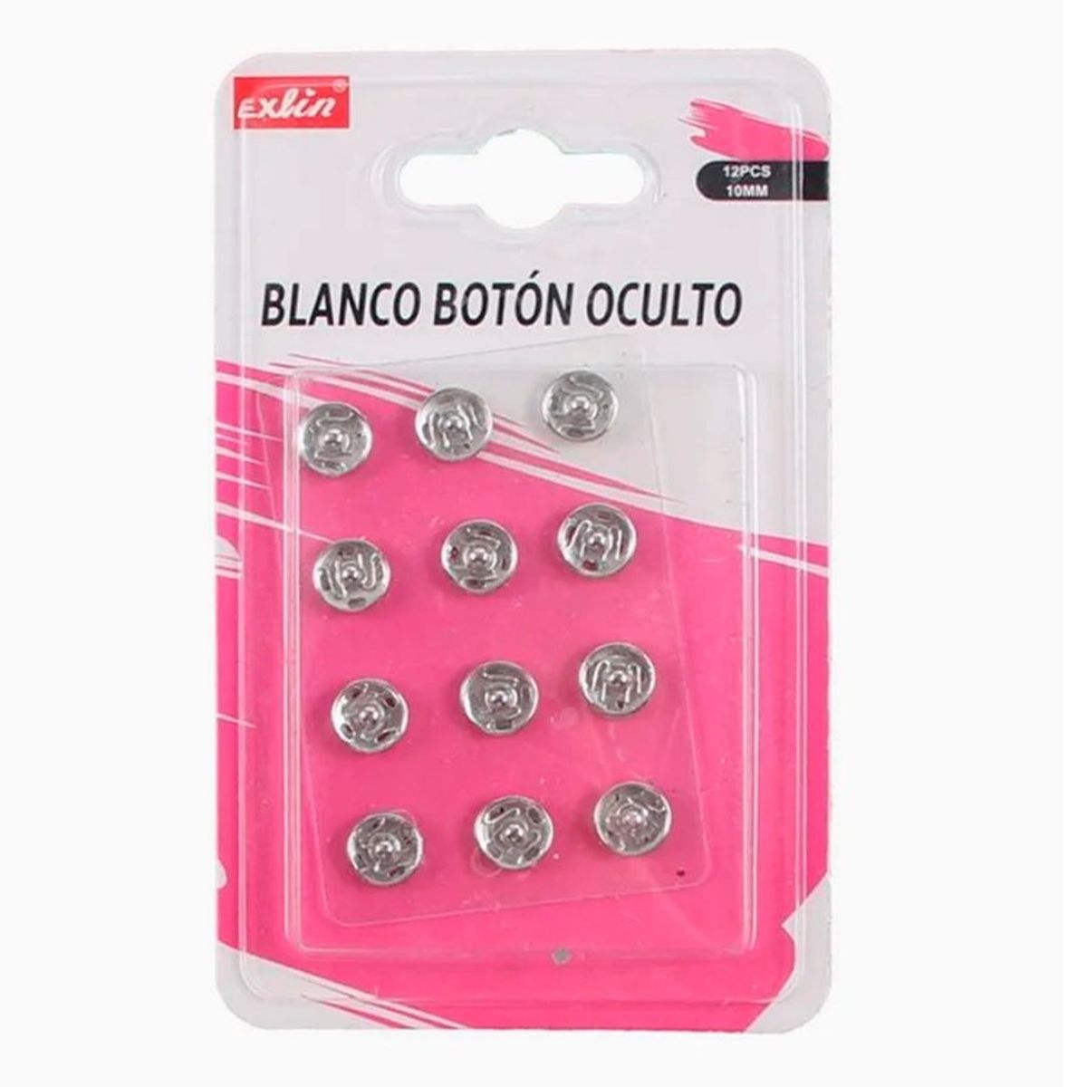 GENERICO - Botón Oculto Color Blanco 12 piezas